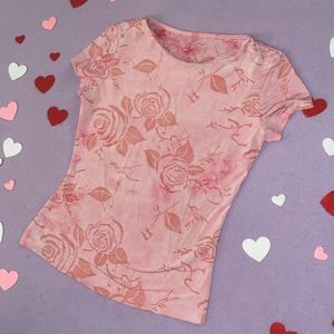 Floral Rose Pink Top